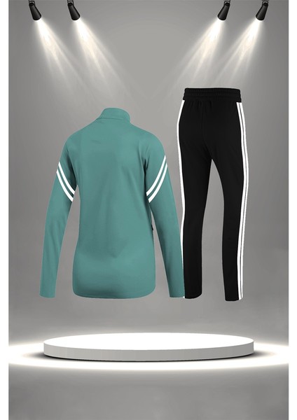 Kadın Su Yeşili Supra Penye Kumaş Rahat Kapüşonlu Eşofman Takımı (S-3xl) fırsatları