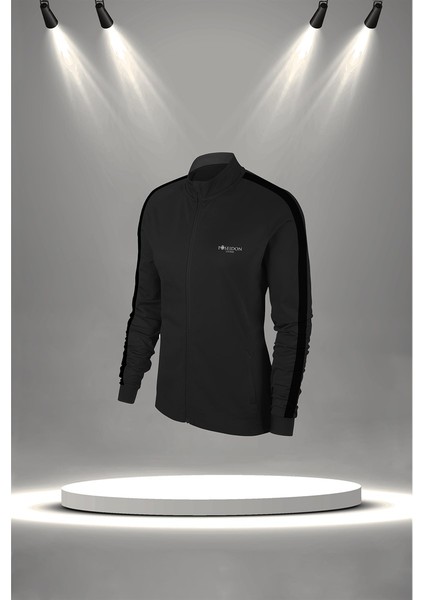 Kadın Siyah Supra Penye Kumaş Eşofman Takımı Seti (S-3xl)