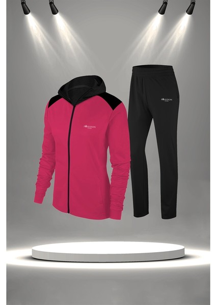 Kadın Fuşya Supra Penye Kumaş Nefes Alabilen Kumaş Şık Eşofman Takımı (S-3xl)