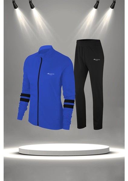 Kadın Mavi Supra Penye Kumaş Özel Tasarım Eşofman Takımı (S-3xl)