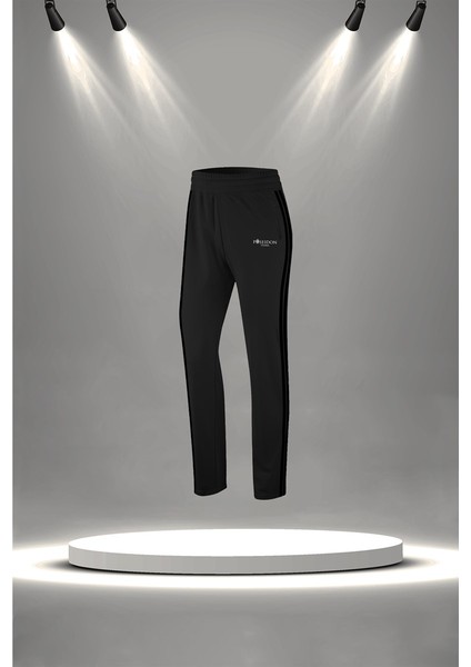 Kadın Siyah Supra Penye Kumaş Fit Regular Kalıp Yürüyüş Koşu Eşofman Seti (S-3xl) modelleri