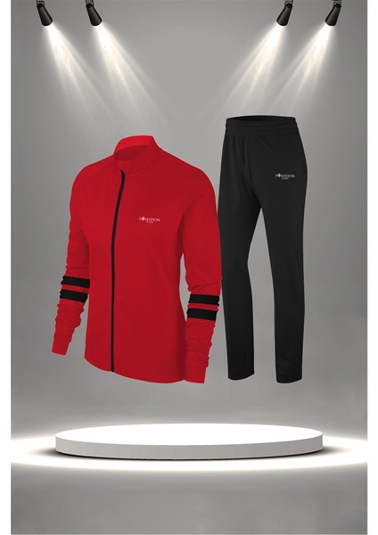 Kadın Kırmızı Supra Penye Kumaş Yürüyüş Takımı (S-3xl)