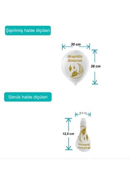Hoşgeldin Ramazan 30CM Balon - 10 Adet