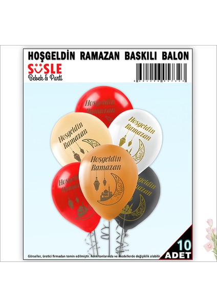 Hoşgeldin Ramazan 30CM Balon - 10 Adet