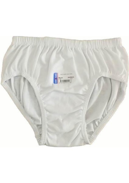 6 Adet Erkek Çocuk Garson Boy Slip Külot (13-14 Yaş) % 100 Pamuk Seher Beyaz