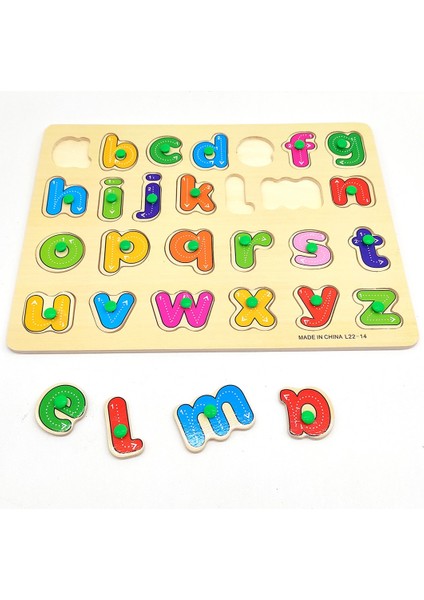 Ahşap Tutmalı Eğitici Yapboz Puzzle Harfler