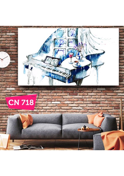 Şarap Kahve ve Müzik / Sevgiliye Anlamlı Hediye Kanvas Tablo