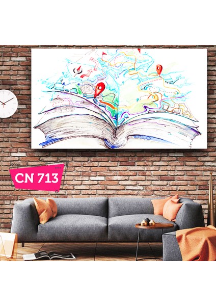 Kitap / Harita / Pusula / Gezgin / Kanvas Tablo /anlamlı Hediye