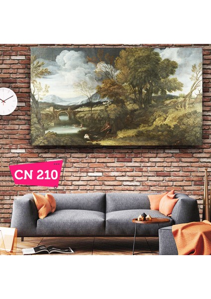 Crescenzio Onofri - Landscape With Fishermen / Ünlü Italyan Ressam Tablosu