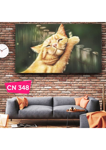 Mayışmış Sarı Kedi Çocuk Hediye Kanvas Tablo