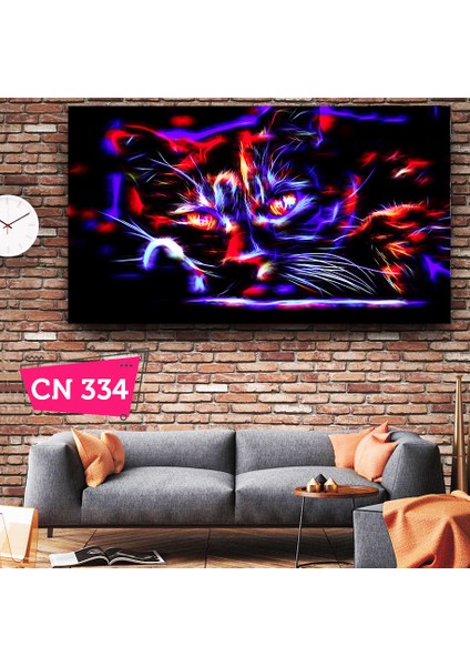 Kedi Negatif Fotoğraf Genç Odası Tablosu