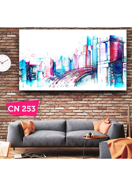 Modern Şehir Yapıları Inşaat Mühendisi Hediye Dekoratif Kanvas Tablo