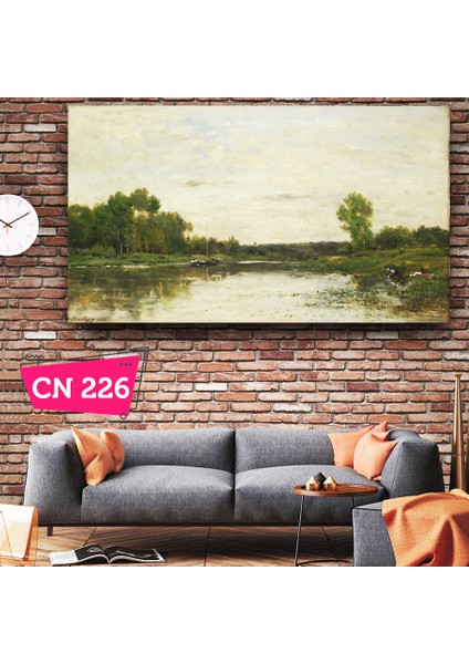 Charles-François Daubigny - View On The Oise / Realist Fransız Ressam Yağlı Boya Tablosu