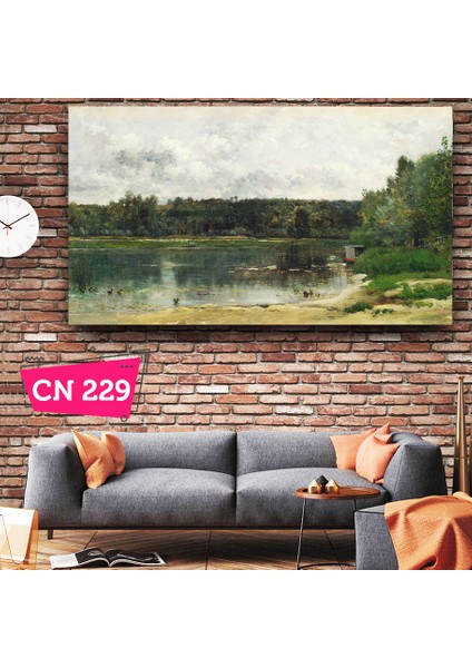 Charles-François Daubigny - River Scene With Ducks / Realist Fransız Ressam Yağlı Boya Tablosu