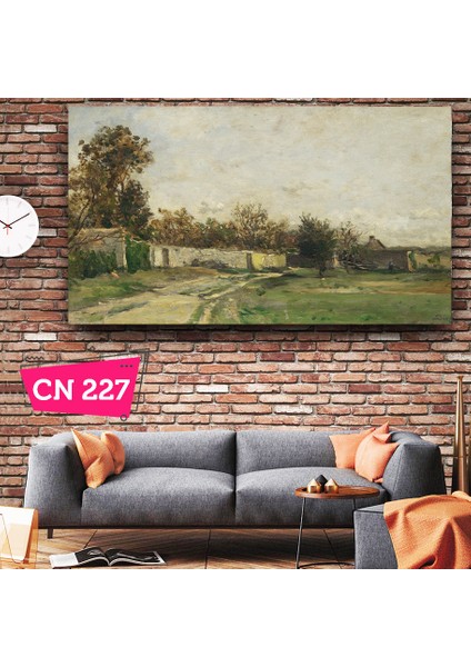 Charles-François Daubigny - The Garden Wall / Realist Fransız Ressam Yağlı Boya Tablosu