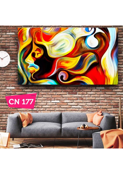 Renkli Zenci Kadın Soyut Sanat Yağlı Boya Görseli Kanvas Tablo