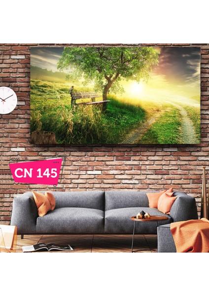 Yeşil Patika ve Ağaç Doğasever Hediyesi Huzur Veren Kanvas Tablo