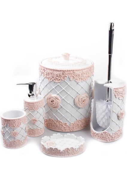 5 Parça Polyester Banyo Takımı Seti