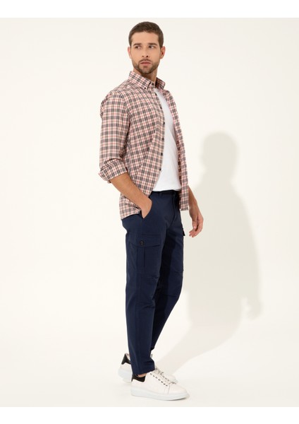 Erkek Açık Lacivert Carrot Fit Kanvas Pantolon 50239848-VR059