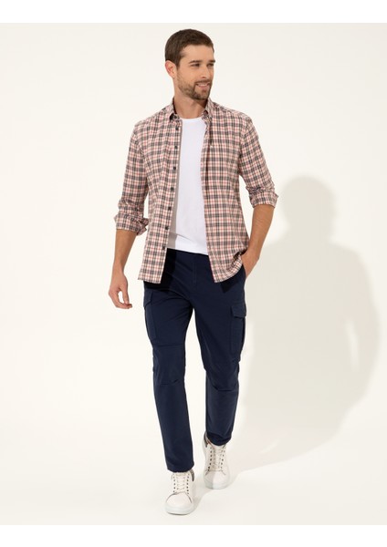 Erkek Açık Lacivert Carrot Fit Kanvas Pantolon 50239848-VR059