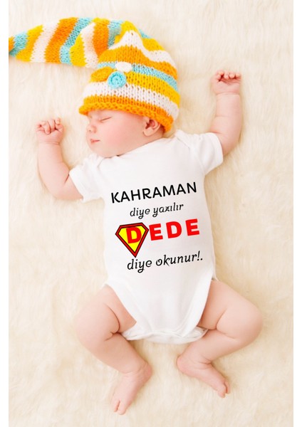 Özel Tasarım Bebek Zıbın - Çıtçıtlı Body-Zıbın Kahraman Dede