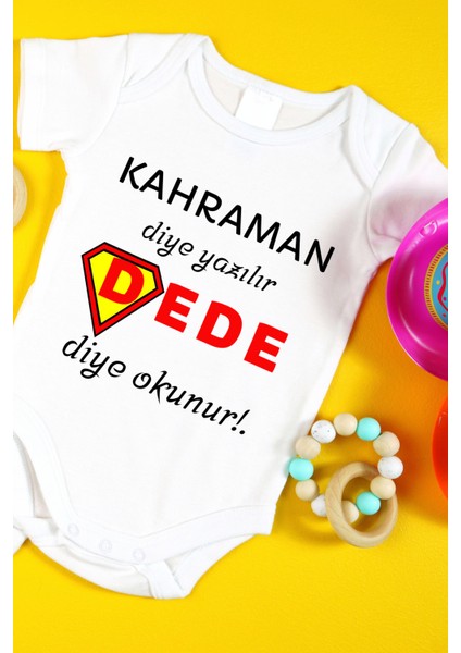 Özel Tasarım Bebek Zıbın - Çıtçıtlı Body-Zıbın Kahraman Dede