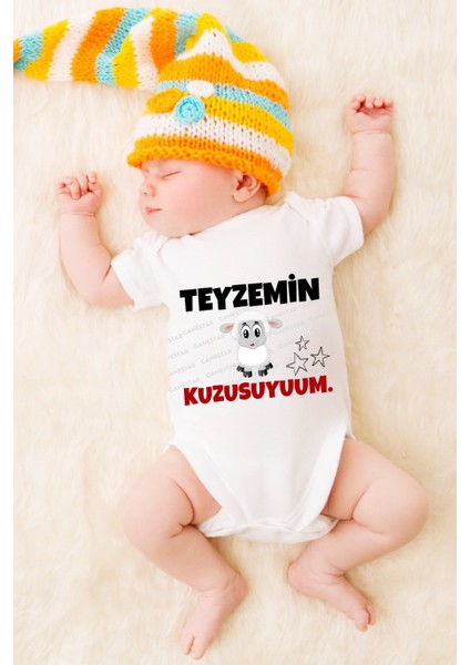 Özel Tasarım Bebek Zıbın - Çıtçıtlı Body-Zıbın Teyzemin Kuzusuyum