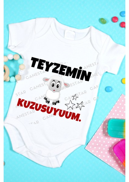 Özel Tasarım Bebek Zıbın - Çıtçıtlı Body-Zıbın Teyzemin Kuzusuyum