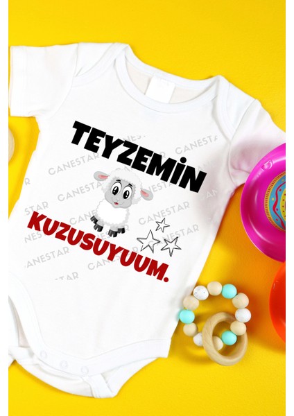 Özel Tasarım Bebek Zıbın - Çıtçıtlı Body-Zıbın Teyzemin Kuzusuyum