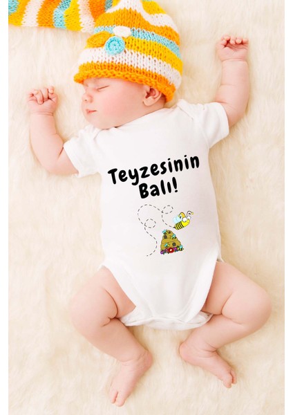 Özel Tasarım Bebek Zıbın - Çıtçıtlı Body (Teyzesinin Balı)