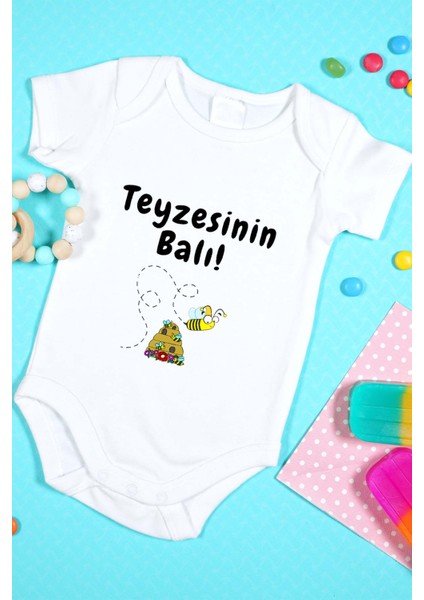 Özel Tasarım Bebek Zıbın - Çıtçıtlı Body (Teyzesinin Balı)