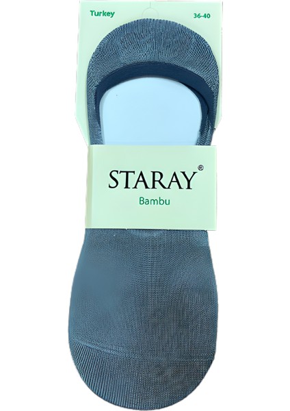 6 Çift Gri Renk Dikişsiz Slikonlu Bambu Babet Çorap