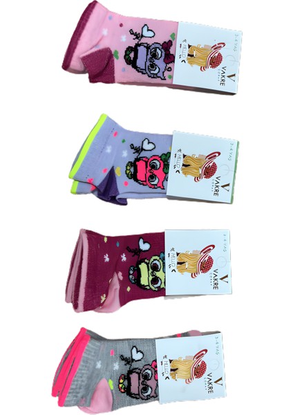 12 Çift Kız Çocuk Patik Çorap