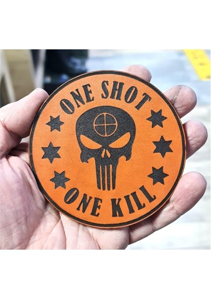 One Shot One Kıll Keskin Nişancı Deri Peç - Arma - Askeri Patch