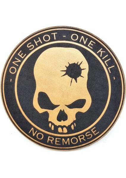 One Shot One Kıll Keskin Nişancı Deri Peç - Arma - Askeri Patch