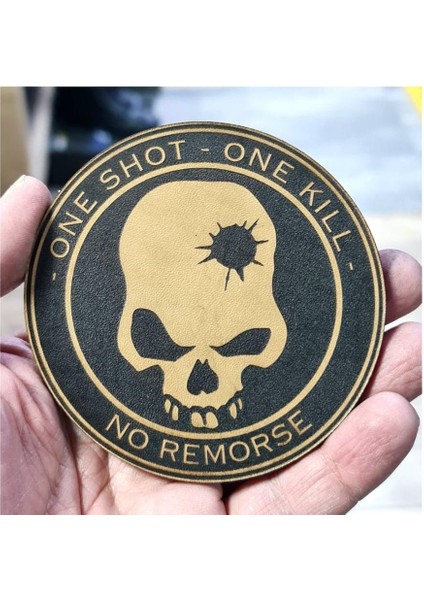 One Shot One Kıll Keskin Nişancı Deri Peç - Arma - Askeri Patch fiyatları