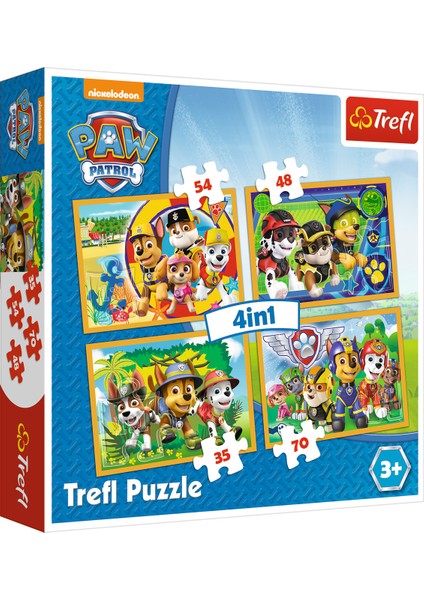 Paw Patrol 4'lü Kutulu Puzzle/yapboz (35+48+54+70 Parça)