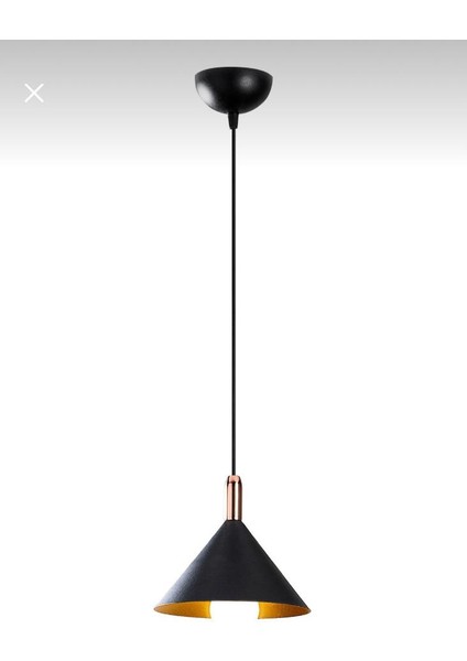 Derin Siyah Metal Dekoratif Tekli Rustik Sarkıt Avize ÇAP:22CM