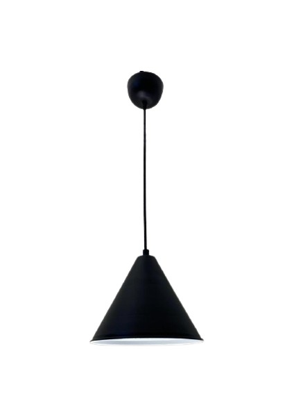 Retro Siyah Metal Dekoratif Tekli Kafe Mutfak Aydınlatma Avize ÇAP:23CM