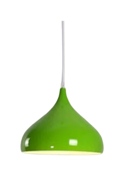 Retro Metal Dekoratif Yeşil Kafe Mutfak Aydınlatma Tekli Sarkıt Avize Çap:43 cm