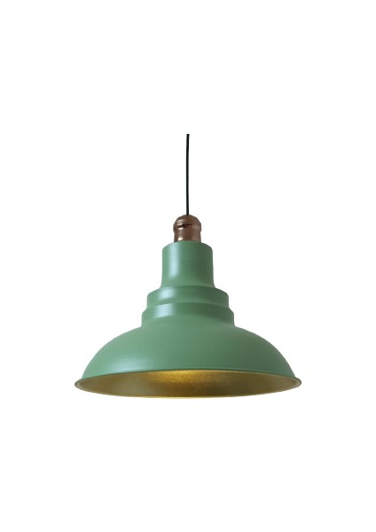 Retro Metal Mat Su Yeşili Bakır Duylu Dekoratif Rustik Metal Sarkıt Avize Çap:30 cm