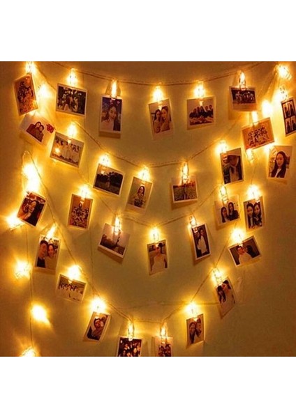 LED Işıklı Fotoğraf Mandalları 20 Adet-