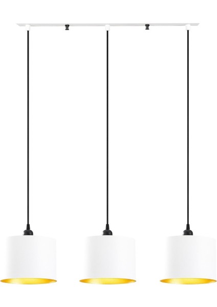 Retro Metal Rustik Dekoratif 3 Lü Masa Üstü Sıralı Sarkıt Avize Genişlik 60 cm