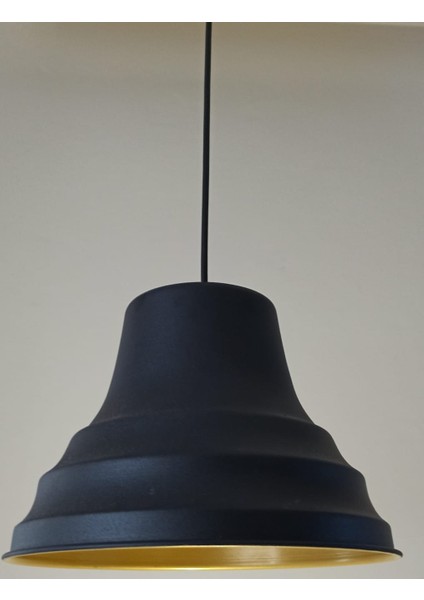 Retro Metal Sarkıt Avize Rustik Tekli Sarkıt Siyah Cafe Mutfak Aydınlatma 27 cm