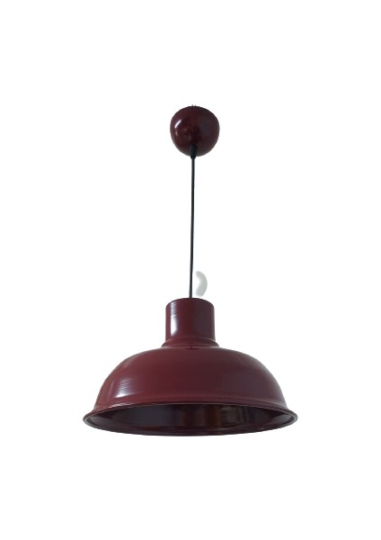 Retro Metal Bordo Dekoratif Ruktik Tekli Sarkıt Kafe Mutfak Aydınlatma Çap:30 cm