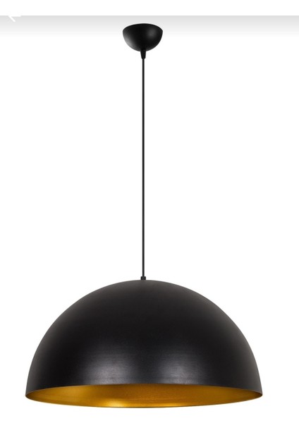 Retro Metal Dekoratif Tekli Siyah Içi Gold Tekli Sarkıt Çap:40 cm