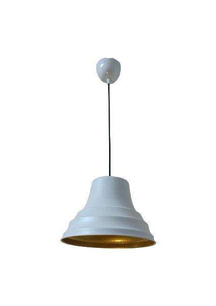 Retro Metal Dekoratif Sarkıt Avize Beyaz Içi Gold Çap:27 cm