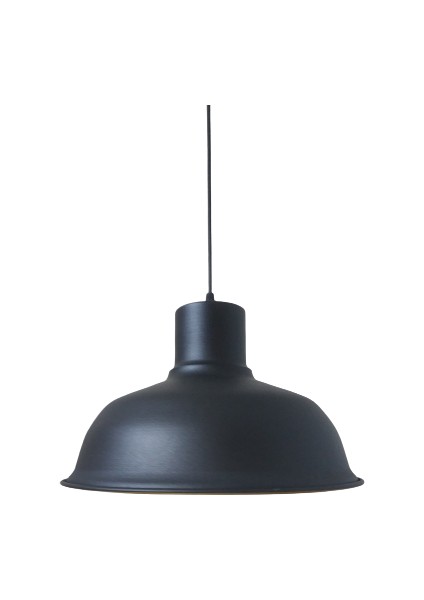 Retro Metal Siyah Dekoratif Siyah Içi Siyah Kafe Mutfak Avize Çap:30 cm