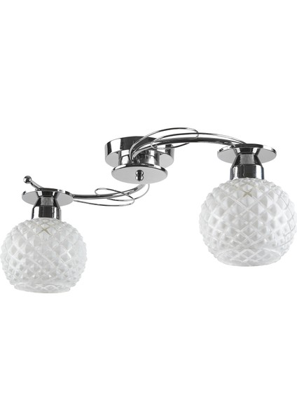 Modern Krom 2 Li Ekoratif Tavan Plofyoner Sarkıt Avize