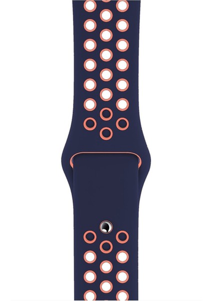 Apple Watch Uyumlu Series 2 38 mm Fileli Kordon Lacivert-Pembe